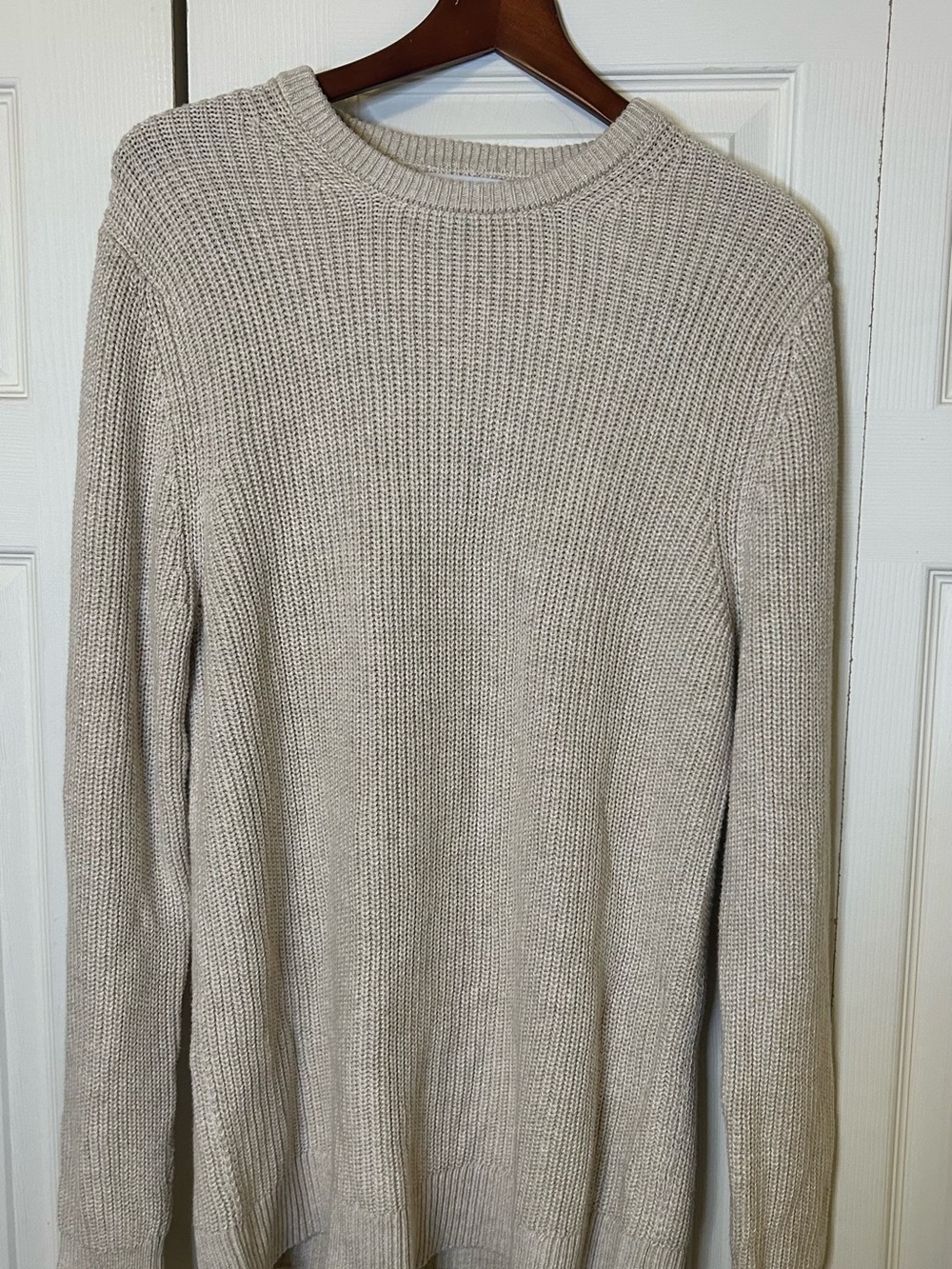 Goodfellow & Co Light Beige Crewneck Knit Sweater new without price tag